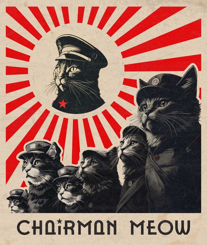 Chairman Meow poster art from the old print shop